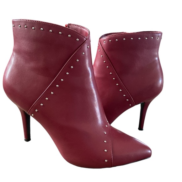 The Limited Ankle Heeled Boots & Booties Pointed Toe Silver Studded Beaded Sz 8 - Picture 6 of 15